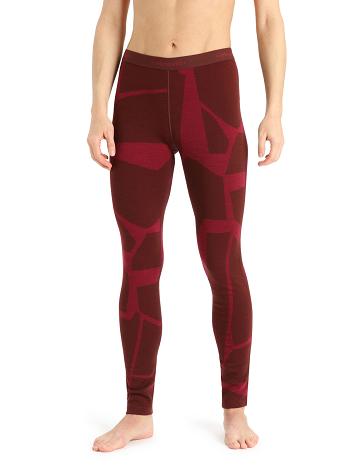 Espresso / Cherry Women's Icebreaker Merino 250 Vertex Thermal Fractured Landscapes Leggings | USA 1541OKIR